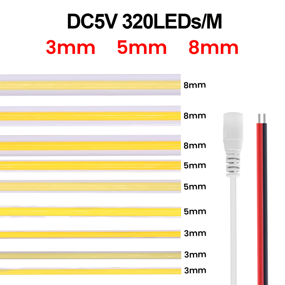 3MM 5MM 8MM COB Strip 5V 12V 3 - đánh giá và giá Linear Rod 8Mm