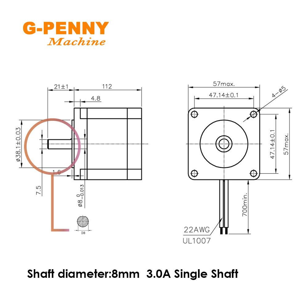 NEMA23 57HS11230A4 8Mm Động Cơ - đánh giá và giá Nema23 Stepper